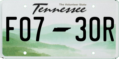 TN license plate F0730R
