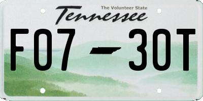TN license plate F0730T