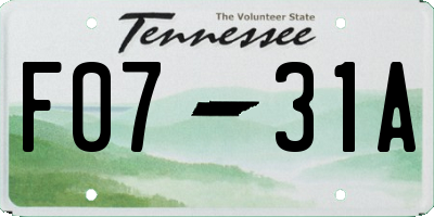 TN license plate F0731A