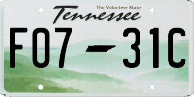 TN license plate F0731C