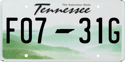 TN license plate F0731G