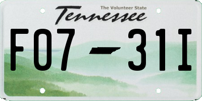 TN license plate F0731I