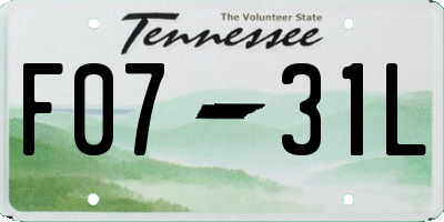 TN license plate F0731L