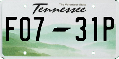 TN license plate F0731P