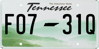 TN license plate F0731Q