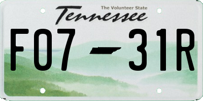 TN license plate F0731R