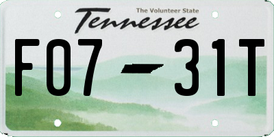 TN license plate F0731T