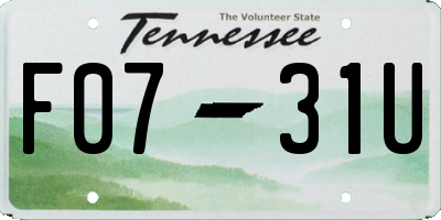 TN license plate F0731U