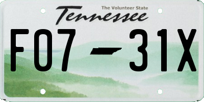 TN license plate F0731X