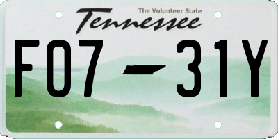 TN license plate F0731Y