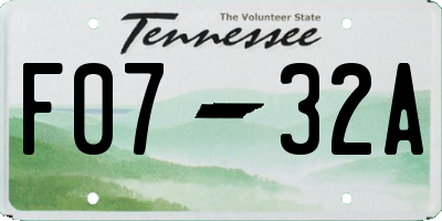 TN license plate F0732A
