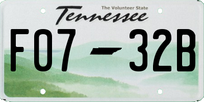 TN license plate F0732B