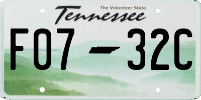 TN license plate F0732C