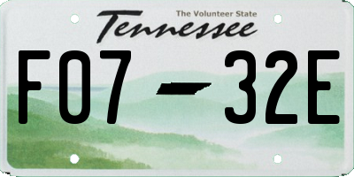 TN license plate F0732E