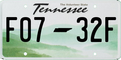 TN license plate F0732F