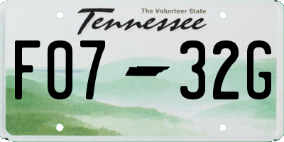 TN license plate F0732G