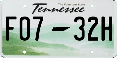TN license plate F0732H