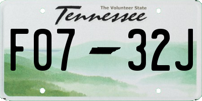 TN license plate F0732J