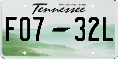 TN license plate F0732L