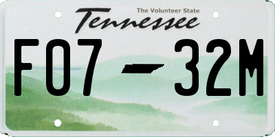 TN license plate F0732M