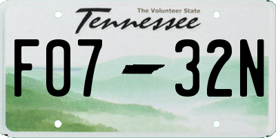 TN license plate F0732N