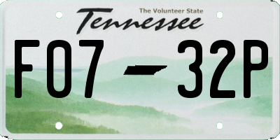 TN license plate F0732P