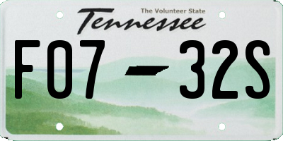 TN license plate F0732S