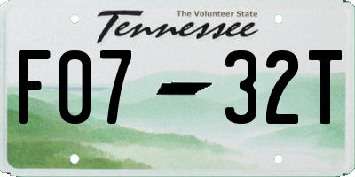 TN license plate F0732T