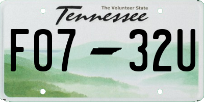 TN license plate F0732U