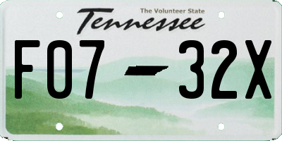 TN license plate F0732X