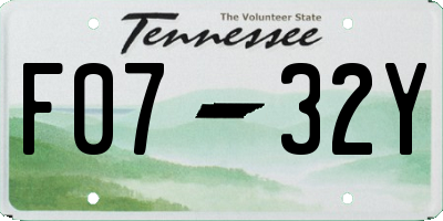 TN license plate F0732Y