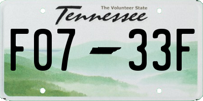 TN license plate F0733F