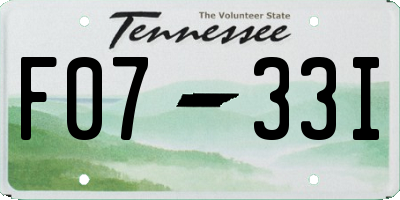 TN license plate F0733I