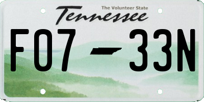 TN license plate F0733N