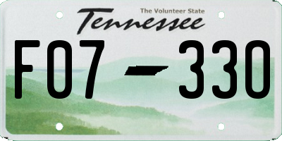 TN license plate F0733O