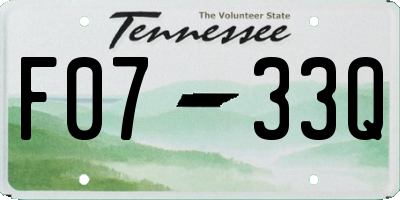 TN license plate F0733Q