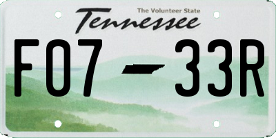 TN license plate F0733R