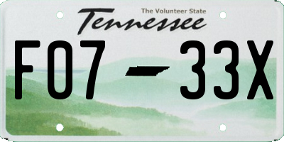 TN license plate F0733X