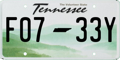 TN license plate F0733Y