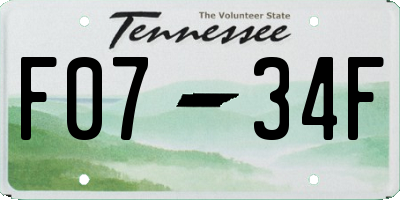 TN license plate F0734F