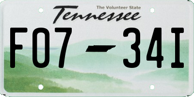 TN license plate F0734I