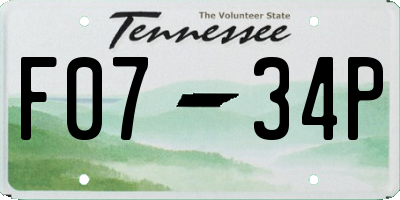 TN license plate F0734P
