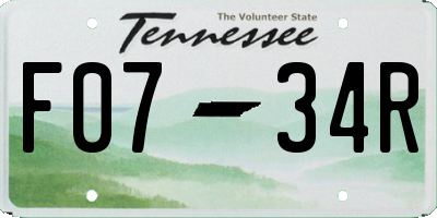 TN license plate F0734R