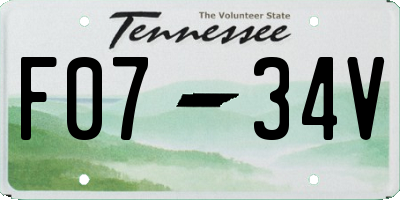 TN license plate F0734V