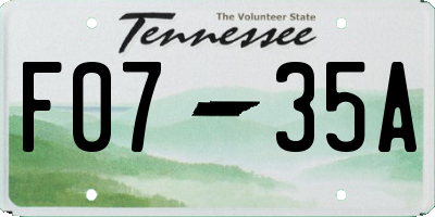 TN license plate F0735A