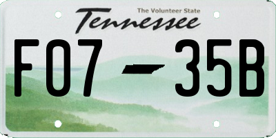 TN license plate F0735B