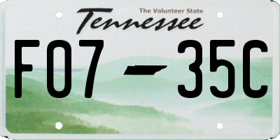 TN license plate F0735C