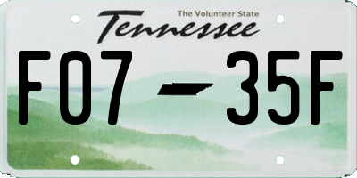 TN license plate F0735F