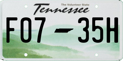 TN license plate F0735H