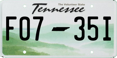 TN license plate F0735I